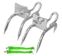 XJKLBYQ Steel Tree Climbing Spikes, Adjustable Anti-Slip Cat Claw Shoes, Harness Belt for Fruit Picking/Hunting (Carbon Steel, Green Straps)