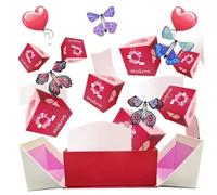 XJKLBYQ Surprise Gift Box Explosion for Money,Cash Explosion Luxury Gift Box,Folding Pop-Up Explosion Gift Box with 12 Bounce Box ＆ 4 Butterfly for Birthday Christmas