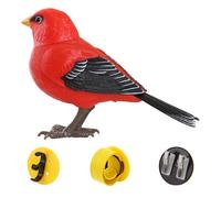 XJKLBYQ Toy Bird Figures, Robot Bird, Electric Singing and Chirping Toy, Motion and Sound Activated Cute Interactive Toys for Kids(Red)
