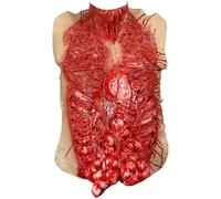 XJKLBYQ Zombie Mask, Halloween Costumes Bloodied and Disfigured Body Parts Zombie Costume with Realistic Muscle Organ Scary Horror Mask Halloween Props for Adult Men Women