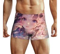 XJLAPWS Men's Underpants Cherry Blossom Anime Girl Underwear Stretch Boxer Briefs For Man