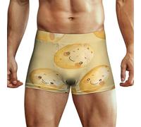 XJLAPWS Men's Underpants Cute Potato Patterns Underwear Stretch Boxer Briefs For Man