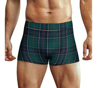 XJLAPWS Men's Underpants Tartan Plaid Underwear Stretch Boxer Briefs For Man