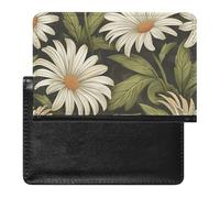 XJLAPWS Passport Cover Case Blossom Daisy Flowers Pu Leather Passport Holder Cover with Card Slot