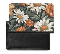 XJLAPWS Passport Cover Case Blossom Daisy Flowers Pu Leather Passport Holder Cover with Card Slot