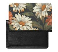 XJLAPWS Passport Cover Case Blossom Daisy Flowers Pu Leather Passport Holder Cover with Card Slot