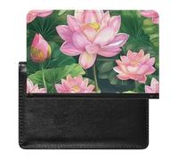 XJLAPWS Passport Cover Case Blossom Watercolor Pink Flowers Pu Leather Passport Holder Cover with Card Slot