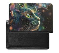 XJLAPWS Passport Cover Case Butterfly and Cat Pu Leather Passport Holder Cover with Card Slot