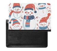 XJLAPWS Passport Cover Case Christmas Snowman Patterns Cute Pu Leather Passport Holder Cover with Card Slot