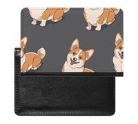 XJLAPWS Passport Cover Case Corgi Dog Animal Pu Leather Passport Holder Cover with Card Slot