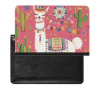 XJLAPWS Passport Cover Case Cute Alpaca Pink Pu Leather Passport Holder Cover with Card Slot