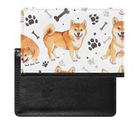 XJLAPWS Passport Cover Case Cute Corgi Dog Patterns Pu Leather Passport Holder Cover with Card Slot