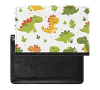 XJLAPWS Passport Cover Case Cute Dinosaurs Pu Leather Passport Holder Cover with Card Slot