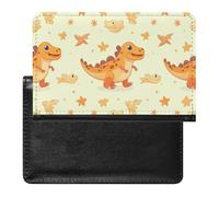 XJLAPWS Passport Cover Case Cute Dinosaurs Pu Leather Passport Holder Cover with Card Slot