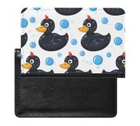 XJLAPWS Passport Cover Case Cute Duck Bubble Patterns Pu Leather Passport Holder Cover with Card Slot