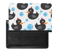 XJLAPWS Passport Cover Case Cute Duck Bubble Patterns Pu Leather Passport Holder Cover with Card Slot
