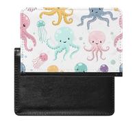 XJLAPWS Passport Cover Case Cute Octopus Patterns Pu Leather Passport Holder Cover with Card Slot