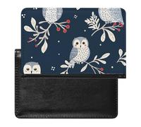 XJLAPWS Passport Cover Case Cute Owls with Berries Pu Leather Passport Holder Cover with Card Slot