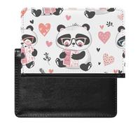 XJLAPWS Passport Cover Case Cute Panda Patterns Pu Leather Passport Holder Cover with Card Slot