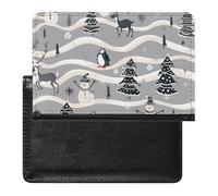 XJLAPWS Passport Cover Case Cute Snowman Christmas Holiday Pu Leather Passport Holder Cover with Card Slot