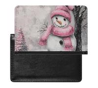 XJLAPWS Passport Cover Case Cute Snowman Christmas Snow Pu Leather Passport Holder Cover with Card Slot