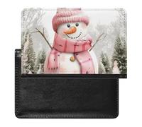 XJLAPWS Passport Cover Case Cute Snowman Christmas Snow Pu Leather Passport Holder Cover with Card Slot