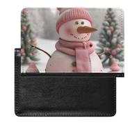 XJLAPWS Passport Cover Case Cute Snowman Christmas Snow Pu Leather Passport Holder Cover with Card Slot