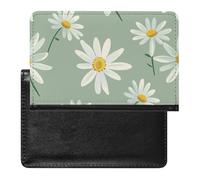 XJLAPWS Passport Cover Case Daisy Blossom Floral Flowers Pu Leather Passport Holder Cover with Card Slot