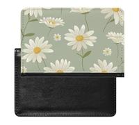XJLAPWS Passport Cover Case Daisy Blossom Floral Flowers Pu Leather Passport Holder Cover with Card Slot