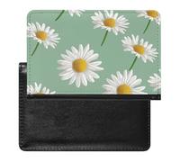 XJLAPWS Passport Cover Case Daisy Flowers Patterns Pu Leather Passport Holder Cover with Card Slot