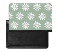 XJLAPWS Passport Cover Case Daisy Flowers White Pu Leather Passport Holder Cover with Card Slot