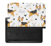 XJLAPWS Passport Cover Case Dog Breed Welsh Corgi Pu Leather Passport Holder Cover with Card Slot