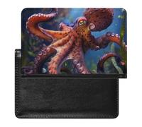 XJLAPWS Passport Cover Case Octopus Pu Leather Passport Holder Cover with Card Slot