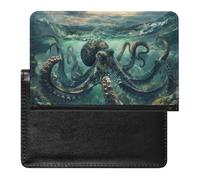 XJLAPWS Passport Cover Case Octopus Underwater Pu Leather Passport Holder Cover with Card Slot