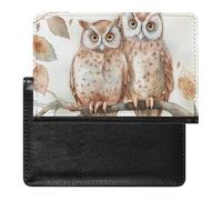 XJLAPWS Passport Cover Case Watercolor Owls Pu Leather Passport Holder Cover with Card Slot
