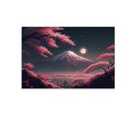 XJmoney Prints - Colourful Japanese Cherry Blossoms Canvas Wall Art Prints | Abstract Pictures | Ready to Hang for Living Room 20x30inch(50x75cm)