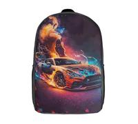 XJmoney Supercar 3D Printed Children's School Backpack for Kids High Capacity Travel Rucksacks 17 Inch Book Bags Kids