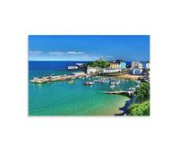 XJmoney Tenby Pembrokeshire Oil Paintings Large Modern Canvas Prints Artwork Pictures on Canvas Wall Art for Bedroom Home Decorations 16x24inch(40x60cm)