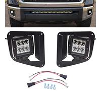 XJMOTO Compatible with Toyota Tundra 2014-2021 2PCS 3'' Spot LED Fog Light Pods & Hidden Bumper Fog Lamp Mount Brackets w/Plug Wiring Kit