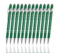 XJone 12 PCS Personalised Custom Pens Bulk, Customised Engraving Ballpoint Pens with Stylus Name Logo Message, Gift Ideas for Birthday Graduation(Medium Point, Black Ink)