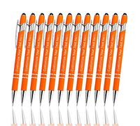 XJone 12 PCS Personalised Custom Pens Bulk, Customised Engraving Ballpoint Pens with Stylus Name Logo Message, Gift Ideas for Birthday Graduation(Medium Point, Black Ink)