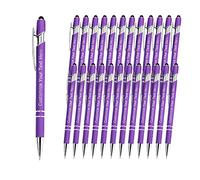 XJone 24 PCS Personalised Custom Pens Bulk, Customised Engraving Ballpoint Pens with Stylus Name Logo Message, Gift Ideas for Birthday Graduation(Medium Point, Black Ink)