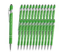 XJone 24 PCS Personalised Custom Pens Bulk, Customised Engraving Ballpoint Pens with Stylus Name Logo Message, Gift Ideas for Birthday Graduation(Medium Point, Black Ink)