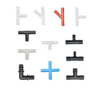Xjpocdbjhe Ship accessories 100pcs 8/10/16/20mm Water Pipe Barb Connector Tee Elbow Cross Reducing Water Splitter Garden Hose Drinking Fountain Adapter Irrigation accessories(Orange)