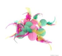 XJPXFQ 10 Pcs Pet Toy Latex Balls Colorful Chew For Dogs Cats Puppy Kitten Soft Elastic Cat Toys For Indoor Cats To Chase(Foam Ball A)