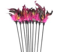 XJPXFQ 1pc Cat Toys Random Color Make A Cat Stick Feather Black Coloured Pole Like Birds With Small Bell For Indoor Cats Wand(1pc)