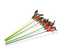 XJPXFQ 1pc Cat Toys Random Color Make A Cat Stick Feather Black Coloured Pole Like Birds With Small Bell For Indoor Cats Wand(Colorful 1pc)