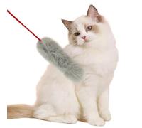 XJPXFQ 3/1PCS Random Color Tease Cat Stick Faux Fur Pompom Plush Pet Interactive Stick Cat Playing Training Toys Pet Supplies(1PC)