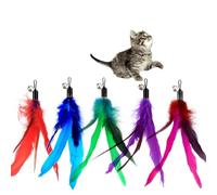 XJPXFQ 5Pcs Cat Toys Interactive Toys Teaser Refill Replacement Feather With Bell For Kitty Kitten Scratching Exercise Indoor