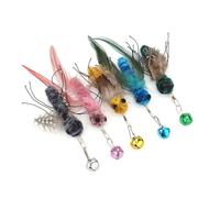 XJPXFQ 5pcs Fake Insects Replacement Heads For Cat Teasers Kitten Feather Plush Pet Toys Cat Toys Interactive Cats To Chase